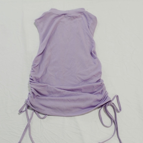 Love Ellie Women's Armory Cropped Ruched Side Detail Knit Top EJ2 Purple Medium - Picture 3 of 5